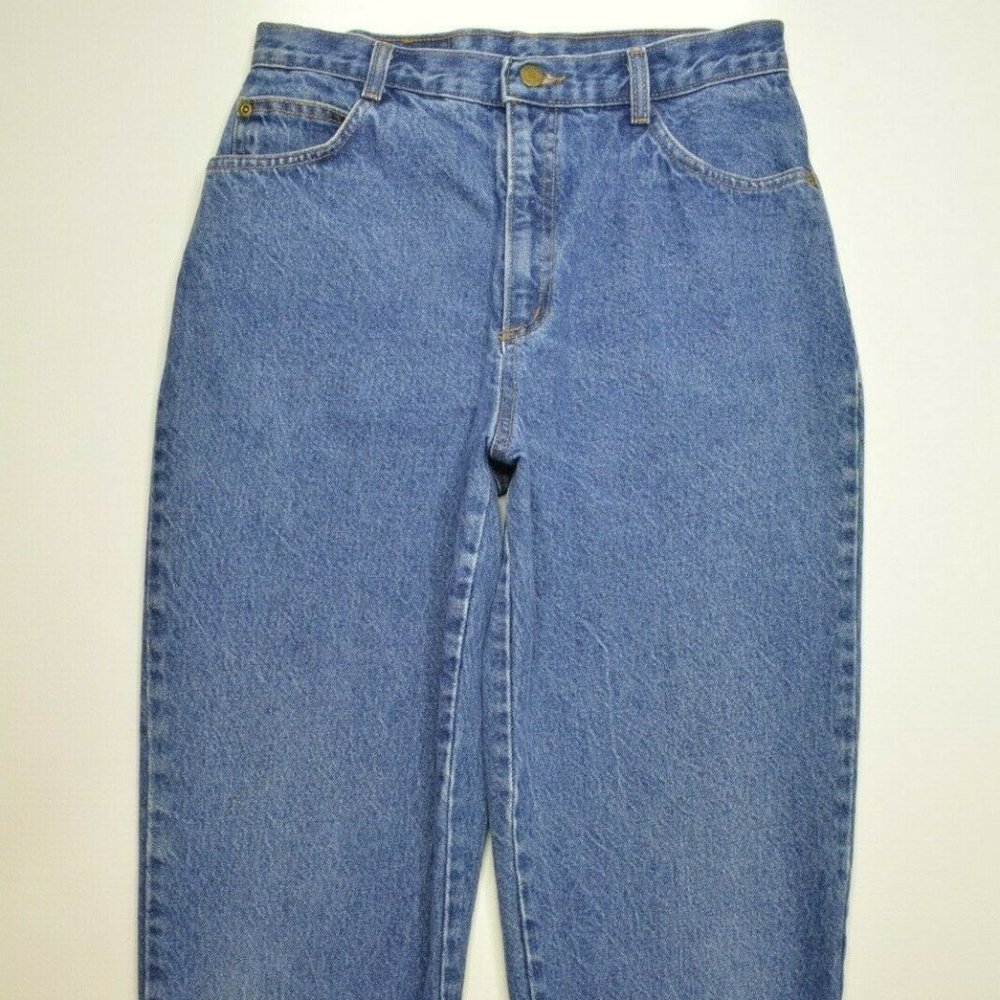 VTG Hunt Club‎ Size 12 PETITE Womens 1980s MOM High Rise TAPERED Med Blue Jeans